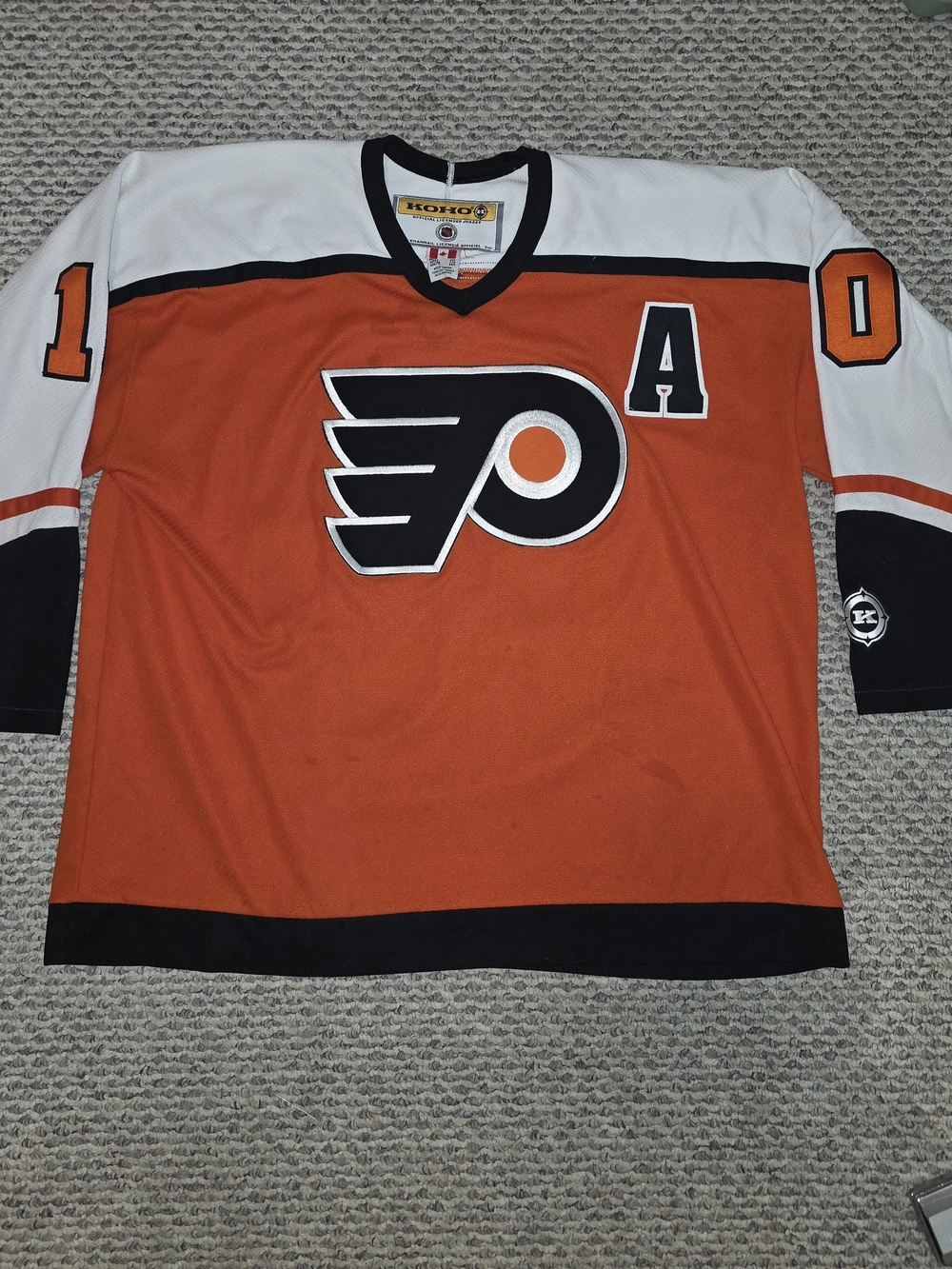Men's Orange Philadelphia Flyers Hockey Jersey with 'A' Patch